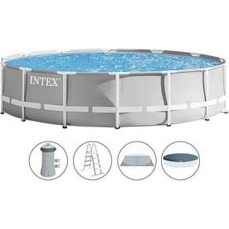 1PZ PISCINA "PRISM FRAME" ROTONDA TELAIO PORTANTE POMPA CM.457X107H