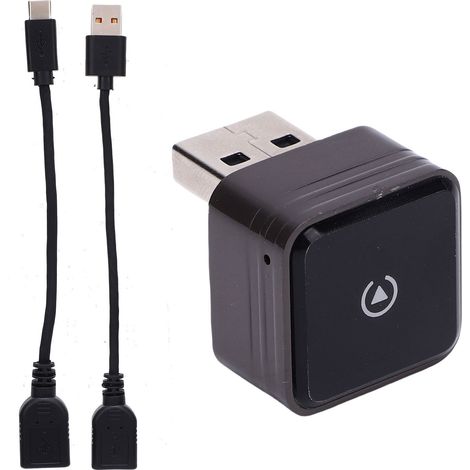 Adattatore wireless Carplay cablato per dongle Android Auto, con cavo USB di tipo A e C Plug and Play.