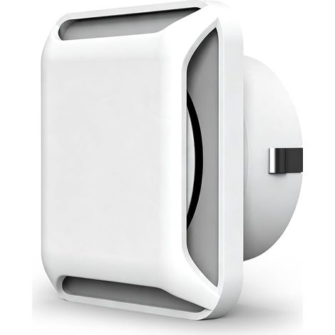 White 100mm Square Valve ABS Adjustable Thick Wall Air Vent Cover for Extractor Fan, Tubular Fan, Bedroom, Bathroom, Office (1/5)