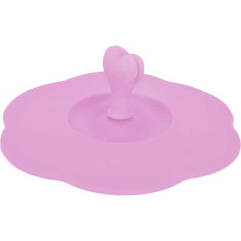 Silikondeckel, staubdicht, hitzebeständig, für Heiß- und Kaltgetränkebecher, geeignet für Küche und Haushalt, Rosa (1/5)