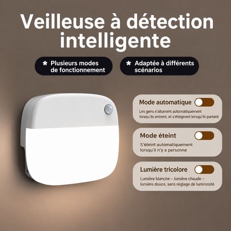 Lot de 3 Veilleuses LED Détecteur de Mouvement Magnétiques 3 Teintes 3 10 × 8 × 15 cm 600 g – Livraison gratuite (1/5)