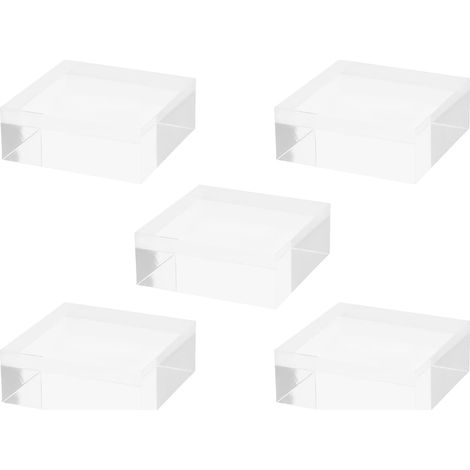 5 PièCes Bloc D'Affichage En Acrylique Transparent Carré Support D'Affichage Bijoux Base Acrylique PréSentoir À Bijoux Compact Pour Vitrine À Domicile Et ÉVéNements (1/5)