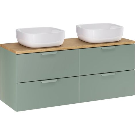 Meuble double vasque 120cm Oria Vert mat (1/5)