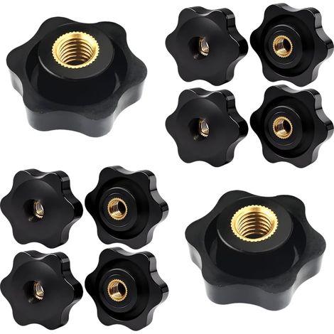 10 pomelli di bloccaggio M6 x 32, dadi a stella M6, per viti a stella, apparecchiature meccaniche ed elettroniche. (1/4)