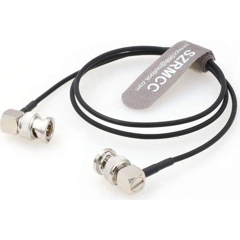 BNC Angle Droit vers BNC Angle Droit Mâle Câble 3G HD SDI RG174 75ohm Câble Vidéo Coaxial Flex pour 20cm (1/5)