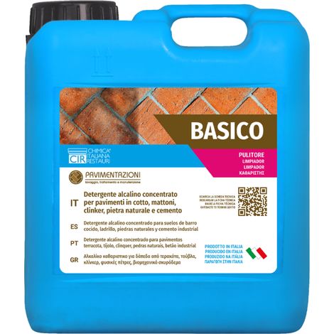 Detergente alcalino concentrato sgrassante per pavimenti da 5 lt basico (1/5)