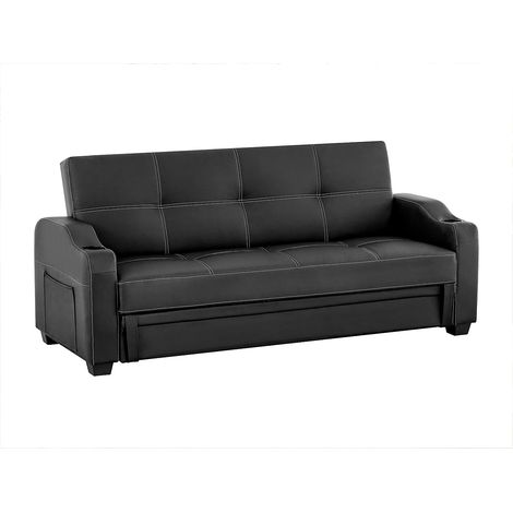 Divano letto clic clac in similpelle - Nero - MIRELLA (1/5)