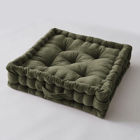 Coussin de sol 50 x 50 x 10 cm – Velours de Coton – César Thym