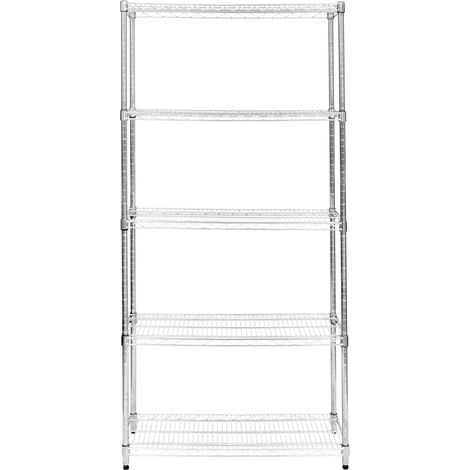 Scaffale in metallo a 5 livelli Unità di stoccaggio per carichi pesanti Scaffali regolabili in altezza senza bulloni e piedini di appoggio 1000kg Capacità di peso 35cm x 90cm x 180cm