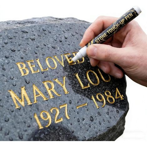 Stylo marqueur doré pour pierre tombale, imperméable et résistant aux intempéries, pour retouches et gravure sur granit doré (or)