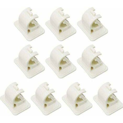 10 Pack Hooks Self Adhesive Curtain Rod Bracket, No Drilling Drapery Hook Brackets, Rod Holder, for Towels, Curtains, Coats (1/4)