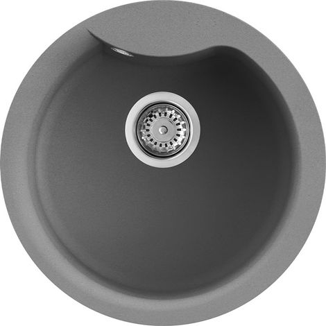 Lavello Tondo Elleci Incasso Ego ROUND Metaltek Grigio Titanium LMEROU73 (1/3)
