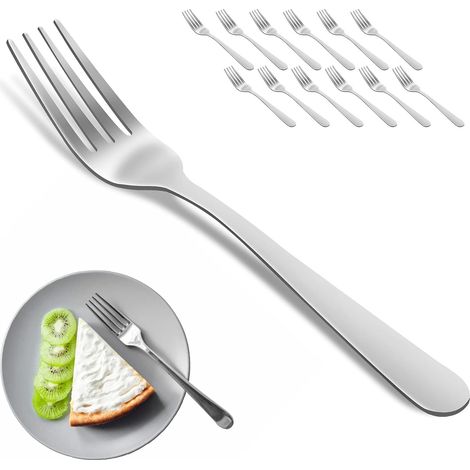 Fourchette Repas - Acier Inoxydable Alimentaire - Finition Miroir - Lavable En Lave-vaisselle - Pour Cuisine Maison Fêtes Ou Restaurant - Lot De 12