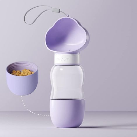 1 Distributeur d'eau portable, interrupteur rotatif, bol grand diamètre, joint silicone, pour chien chat voyage. (1/5)