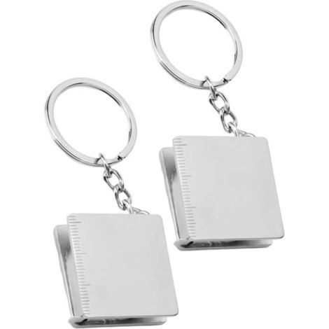 Porte-clés mètre ruban - wj - Lot de 2 - Métal - 1 m - Pratique et durable (1/4)