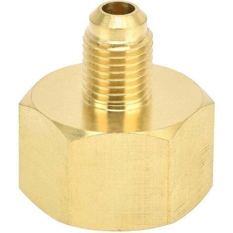 Kältemitteladapter für Klimaanlagen – 1/4-Zoll-SAE-Füllanschluss – Kompatibel mit R32, R134A, R407A, R404A, R422A und R422D – Messing, 56 g (1/5)
