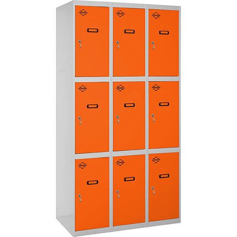 Simonrack Armadio moderno in metallo grigio e arancione