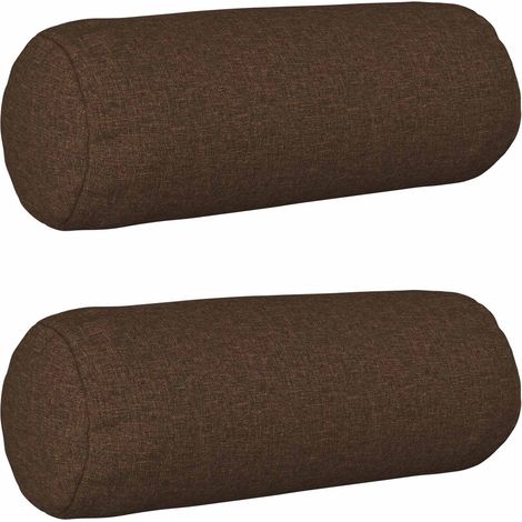 vidaXL Cushion Cover 2 pcs HEERLEN Brown 脴 15 x 40 cm Fabric (1/5)