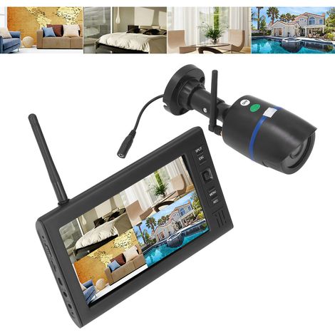 Kit de surveillance sans fil haute définition 720p (100-240 V) avec caméra infrarouge, enregistreur numérique 4 canaux, écran 7 pouces, conforme aux normes australiennes. (1/5)