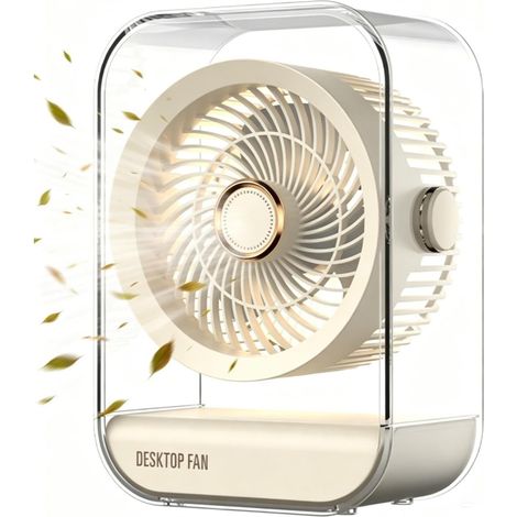 Circulateur d'air de table USB rechargeable, puissant et silencieux – Pour bureau, chambre, camping, cuisine (1/4)
