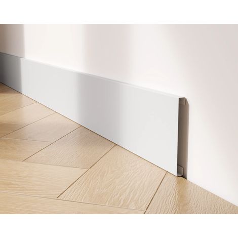 Plinthe FC en acier inoxydable 100 mm x 2700 mm - blanc mat