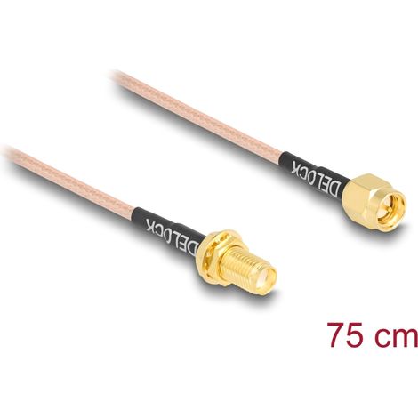 Delock Cable de antena de SMA macho a SMA mampara hembra RG-316 75 cm