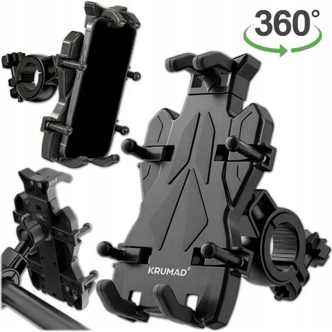 Soporte para teléfono para bicicleta, motocicleta, scooter, cochecito, resistente, 360° (1/5)