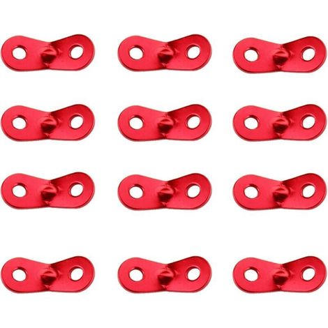 12Pcs Tendeur de Corde Tendeur Camping en Alliage d'Aluminium Crochet Ajusteur de Corde Durable Antidérapant pour Tente Bâche Randonnée Camping (1/5)