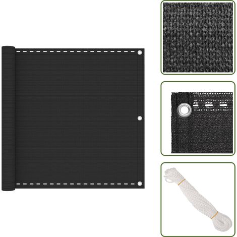 Balkonsichtschutz HDPE 90x600 cm Anthrazit - Balkon Privacy Screen - HDPE Sichtschutz - Balkonabdeckung - Sonnenblende - Winddurchlässig (1/5)