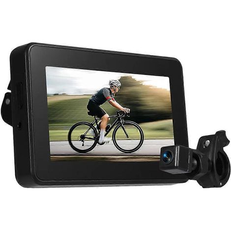 Fahrradlenkerspiegel mit Rückfahrkamera, 4,3-Zoll-Bildschirm, Nachtsichtfunktion, 150°-Sichtwinkel und verstellbarer Halterung. (1/5)