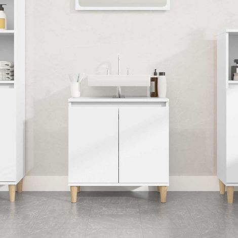vidaXL Armario para lavabo madera contrachapada blanco 58x33x60 cm (1/5)