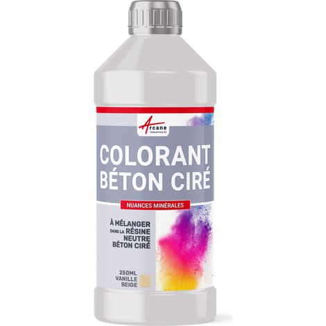 Colorant pour béton ciré, gamme nuances minérales, décoration - 250 ml Vanille Beige - ARCANE INDUSTRIES