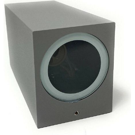 TrAdE Shop Traesio - Applique Parete Doppia Emissione Attacco Gu10 Lampada Moderna Es55 Up & Down Ip65 - Grigio (1/3)