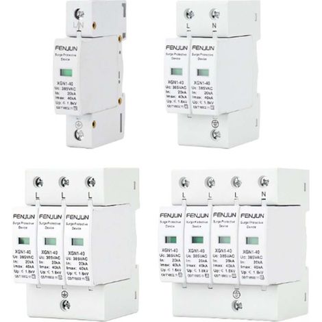 Parafoudre parasitaire 220 V – Dispositif de protection contre les surtensions basse tension, 4 pôles, capacité de décharge 40 kA (1/5)