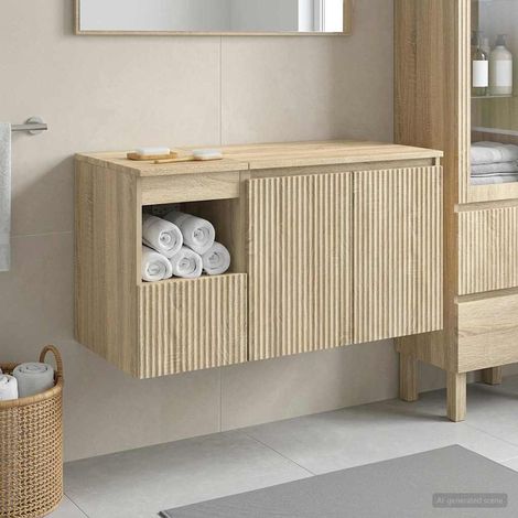 vidaXL Bathroom Furniture Set 2 pcs Sonoma Oak Engineered Wood (1/5)