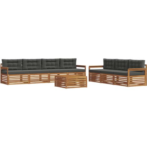 Conjunto de sofás de exterior 8 pcs Natural y Antracita vidaXL (1/5)