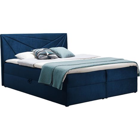 Lit boxspring Pons II, Kronos 09, Continental, Double, 180x200, Tissu, Disponible, 184x208x103cm (1/5)