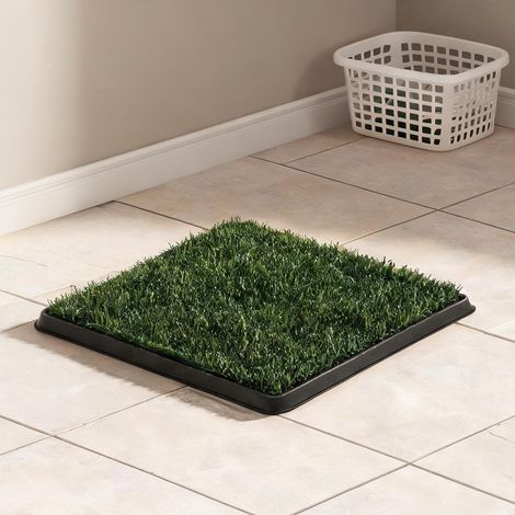 Tapis d'herbe lavable 63 x 50,5 cm pour éducation toilette chien (1/5)