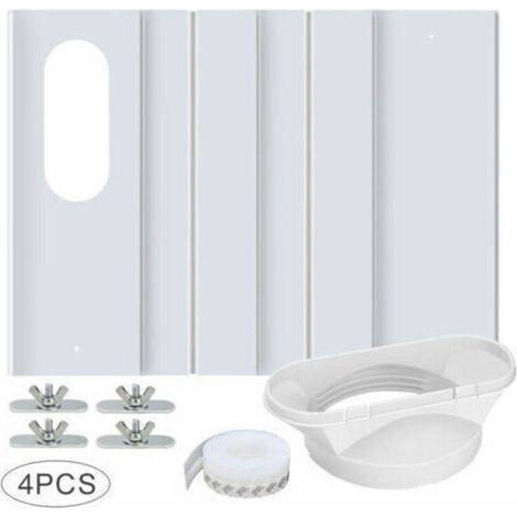 Kit de fenêtre pour climatiseur portable – Panneau en PVC renforcé – Réglable de 43 à 140 cm – Joint d'étanchéité inclus (1/5)