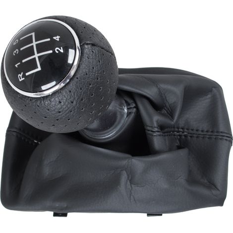 Pomello del cambio nero + cuffia del cambio nera per Audi A4 B6 00-04 (1/5)