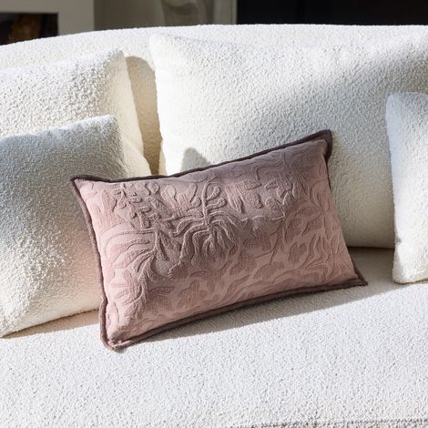 Housse de coussin en Jacquard floral en chenille CORINNA