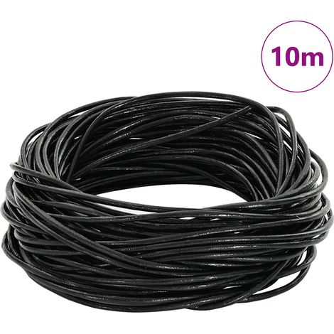 Corde en Cuir Noir Ø1,5 mm x 10 m Cuir