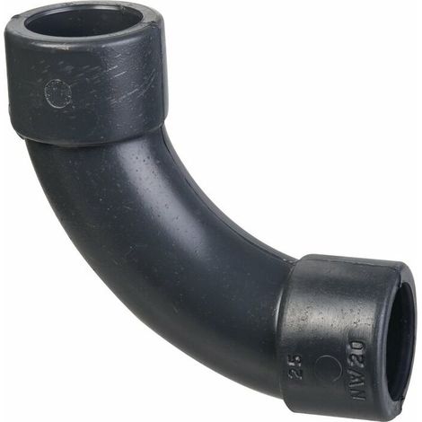 Raccord PVC pression noir courbé 90° - Ø 32 mm - (1/2)