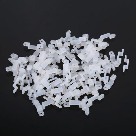 10 mm Silikon-Befestigungsclip zur Anbringung von 3528 5050 1210 RGB LED-Streifen (100 Stück) (1/3)