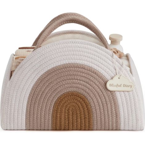 Boîte de rangement pour couches Happy Diary Baby, panier à couches en corde de coton, grand panier de rangement pour nouveau-né
