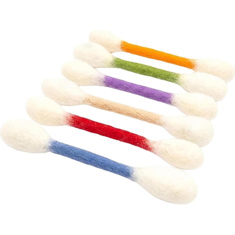 Confezione da 6 tamponi di cotone per gatti con erba gatta gigante in feltro interattivo per gattini, bastoncini giocattolo da masticare per gattini, corde per la dentizione dentale per esercizi di no (1/5)