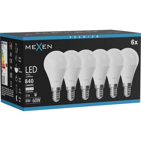 Mexen Nova 6x LED-Glühbirne E14, G45, 8W, Neutral - 4000K, 840 lm - L101-E14-0840-01x06 (1/5)