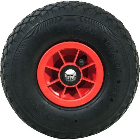 2Gt Roues Et Roulettes – Lot de 4 roues gonflables 260 x 85 mm – Alésage 20 mm – Roulement à rouleaux – Charge 405 kg sur 4 roues – Pour chariots et diables