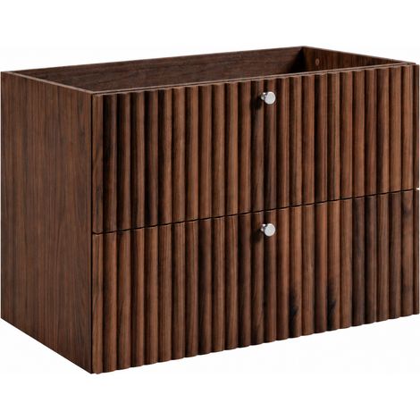 Mobile da bagno sospeso con vano per lavabo 80 rovere noce, maniglie in tre colori, 80 x 44,4 x 57 cm (1/5)