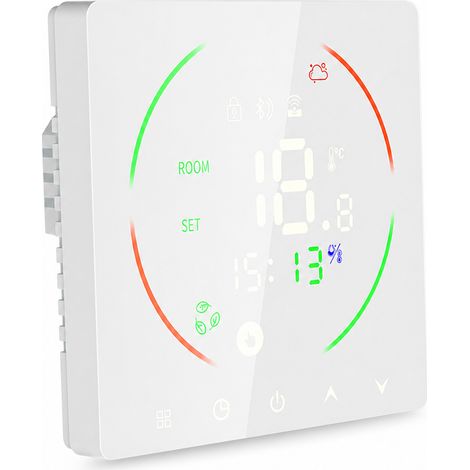 Thermostat Wi-Fi 3 A pour chauffage au sol à eau et chaudières murales, blanc, contrôle via l’application Tuya (1/5)